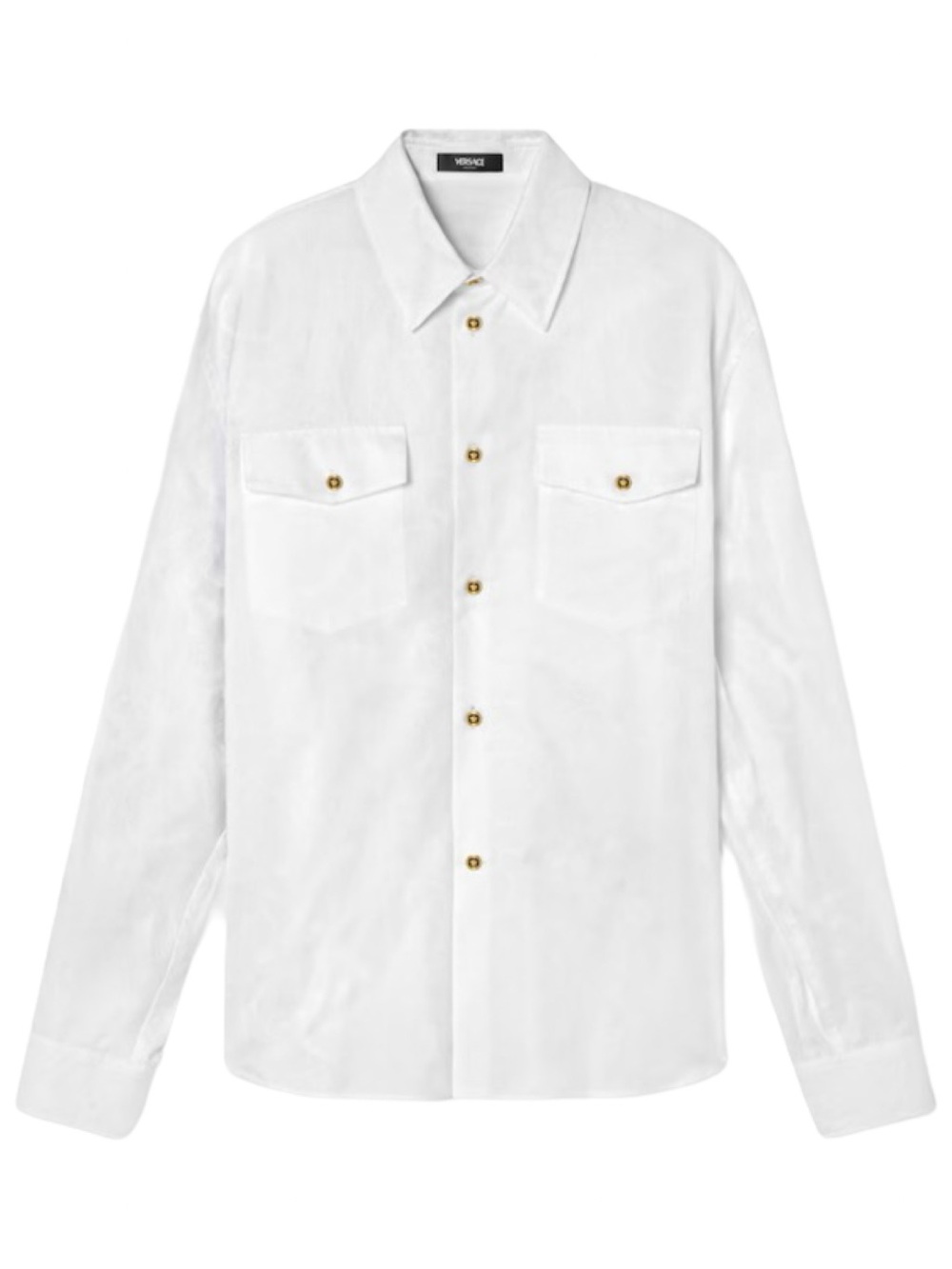 VERSACE JACQUARD COTTON-POPLIN BUTTON-UP SHIRT
